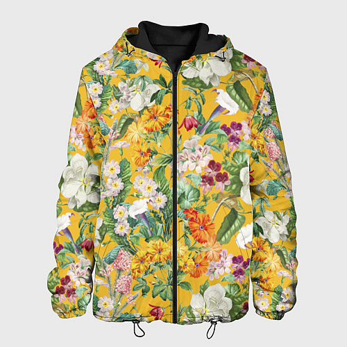 Мужская куртка Цветы Солнечное Лето / 3D-Черный – фото 1