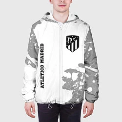 Куртка с капюшоном мужская Atletico Madrid Sport на темном фоне, цвет: 3D-белый — фото 2
