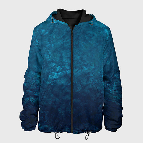 Мужская куртка Синий абстрактный мраморный узор / 3D-Черный – фото 1