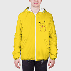 Куртка с капюшоном мужская Покемон в кармане, цвет: 3D-белый — фото 2