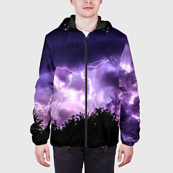 Куртка с капюшоном мужская Purple Lightning, цвет: 3D-черный — фото 2