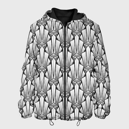 Мужская куртка Современный геометрический узор светлый фон / 3D-Черный – фото 1