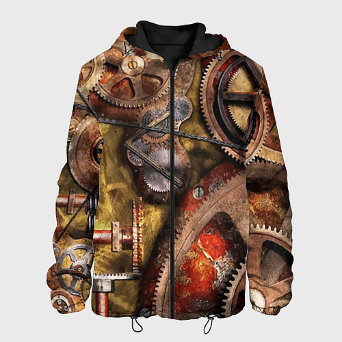 Мужская куртка Механистическая композиция из шестерёнок и цепей С / 3D-Черный – фото 1