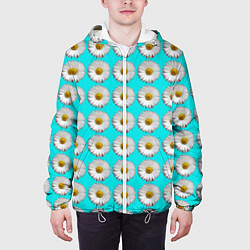 Куртка с капюшоном мужская CHAMOMILE FLOWERS, цвет: 3D-белый — фото 2