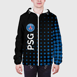 Куртка с капюшоном мужская Psg абстракция, цвет: 3D-белый — фото 2