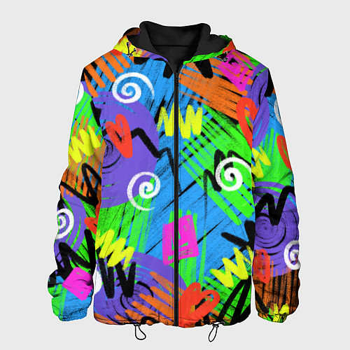 Мужская куртка Яркий геометрический принт / 3D-Черный – фото 1