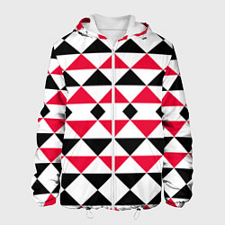 Куртка с капюшоном мужская Geometric shapes triangles, цвет: 3D-белый