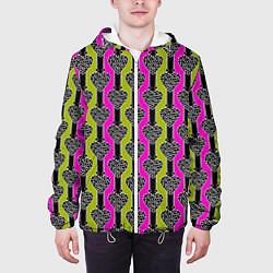 Куртка с капюшоном мужская Striped multicolored pattern Сердце, цвет: 3D-белый — фото 2