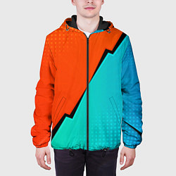 Куртка с капюшоном мужская Геометрическая композиция Fashion trend, цвет: 3D-черный — фото 2