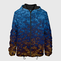 Куртка с капюшоном мужская Marble texture blue brown color, цвет: 3D-черный