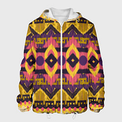 Куртка с капюшоном мужская Африканский узор орнамент из шерсти Africa Wool Pa, цвет: 3D-белый