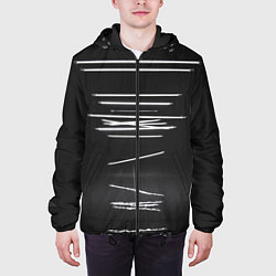 Куртка с капюшоном мужская Неоновые фонари во тьме - Белый, цвет: 3D-черный — фото 2