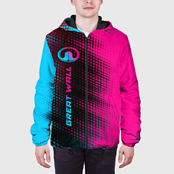 Куртка с капюшоном мужская Great Wall Neon Gradient FS, цвет: 3D-черный — фото 2