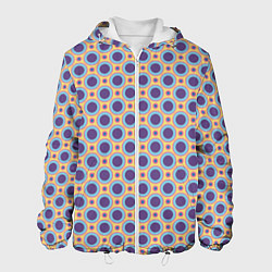 Куртка с капюшоном мужская Круги Геометрические паттерны, цвет: 3D-белый