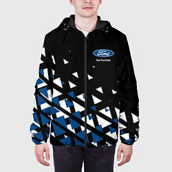 Куртка с капюшоном мужская Ford треугольники, цвет: 3D-черный — фото 2