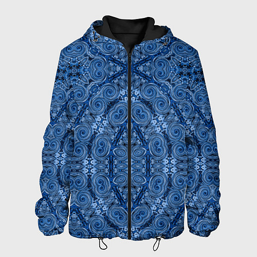 Мужская куртка Gray blue ethnic arabic ornament / 3D-Черный – фото 1