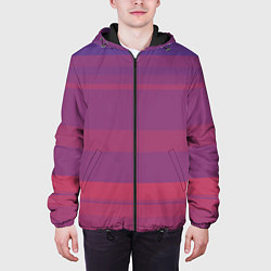 Куртка с капюшоном мужская Закатные линии, цвет: 3D-черный — фото 2