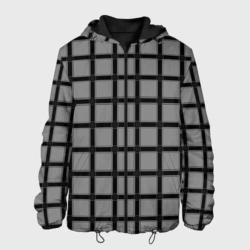 Мужская куртка Темно-серый узор в крупную клетку / 3D-Черный – фото 1