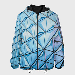Куртка с капюшоном мужская Абстрактная киберпанк броня - Голубой, цвет: 3D-черный
