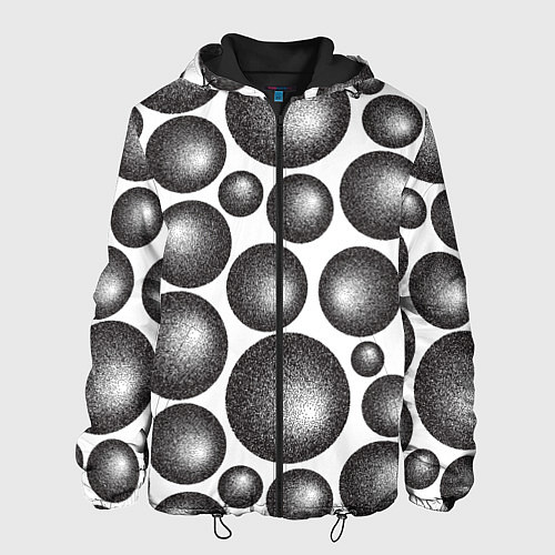 Мужская куртка Объёмные шары - текстура / 3D-Черный – фото 1