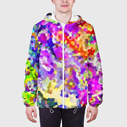 Куртка с капюшоном мужская Летняя мозаика, цвет: 3D-белый — фото 2