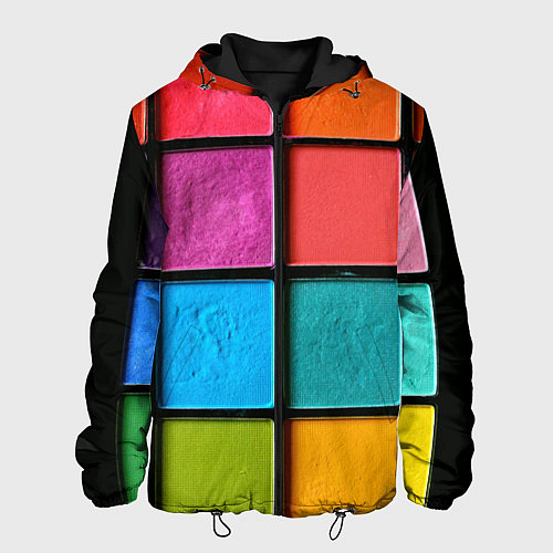 Мужская куртка Абстрактный набор красок-паттернов / 3D-Черный – фото 1