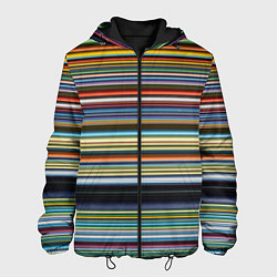 Куртка с капюшоном мужская Абстрактное множество разноцветных линий, цвет: 3D-черный