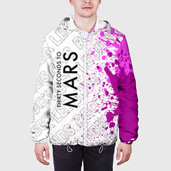 Куртка с капюшоном мужская Thirty Seconds to Mars rock legends, цвет: 3D-белый — фото 2