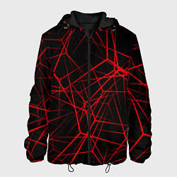 Куртка с капюшоном мужская Intersecting red rays, цвет: 3D-черный