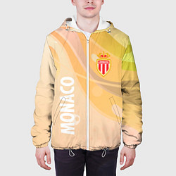 Куртка с капюшоном мужская Monaco желтый абстрактный фон, цвет: 3D-белый — фото 2