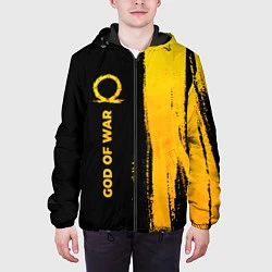 Куртка с капюшоном мужская God of War - gold gradient: по-вертикали, цвет: 3D-черный — фото 2