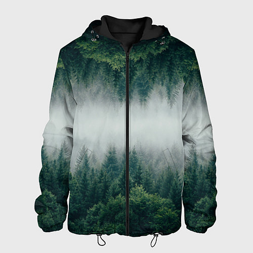 Мужская куртка ЗЕРКАЛЬНЫЙ ТУМАННЫЙ ЛЕС / 3D-Черный – фото 1