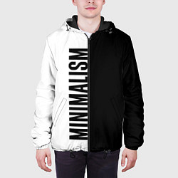 Куртка с капюшоном мужская MINIMALISM - BLACK AND WHITE, цвет: 3D-черный — фото 2