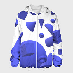 Куртка с капюшоном мужская Падающие геометрические фигуры, цвет: 3D-белый