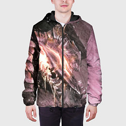 Куртка с капюшоном мужская Берсерк Гатс В Доспехах Извергает Огонь, цвет: 3D-черный — фото 2