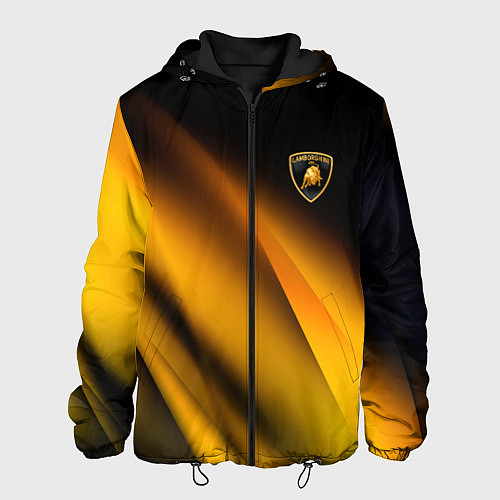 Мужская куртка Ламборгини - желтая абстракция / 3D-Черный – фото 1