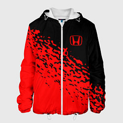 Куртка с капюшоном мужская Honda - красные брызги, цвет: 3D-белый