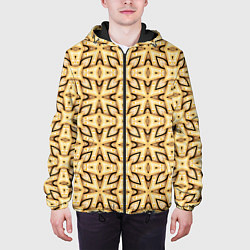 Куртка с капюшоном мужская Объемные деревянные узоры, цвет: 3D-черный — фото 2