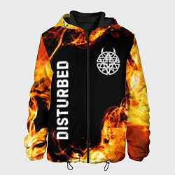 Куртка с капюшоном мужская Disturbed и пылающий огонь, цвет: 3D-черный