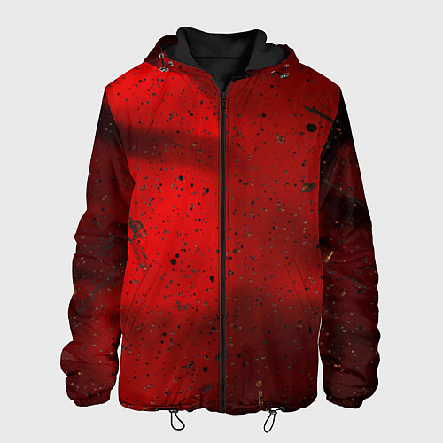 Мужская куртка Абстрактный красный дым и брызги тёмной краски / 3D-Черный – фото 1