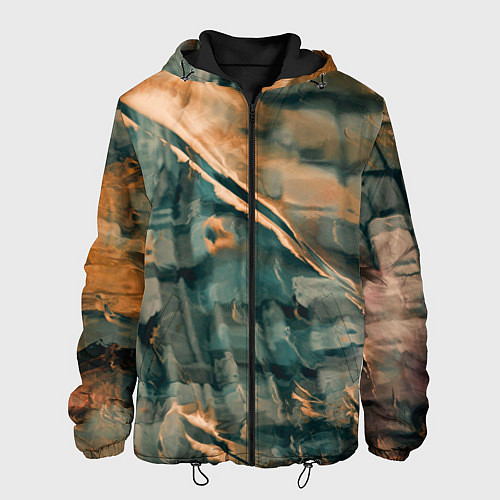 Мужская куртка Абстрактное множество красок и разломов на поверхн / 3D-Черный – фото 1