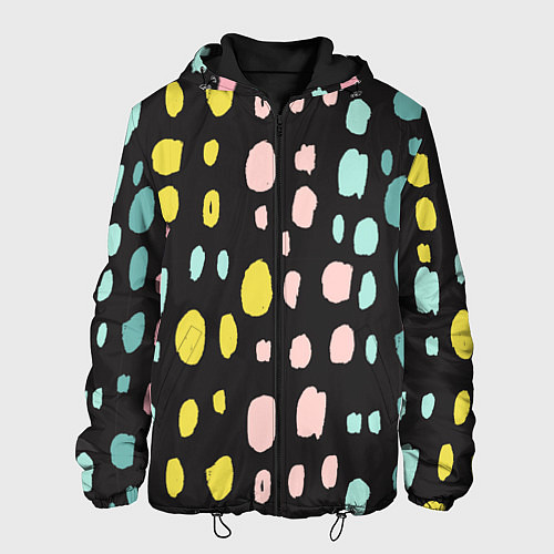 Мужская куртка Разноцветные абстрактные пятна / 3D-Черный – фото 1