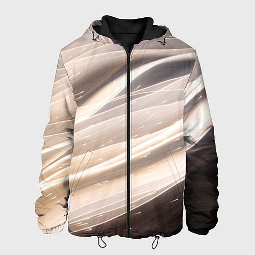 Мужская куртка Абстрактные волны и огни бесконечности / 3D-Черный – фото 1
