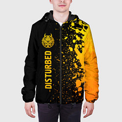 Куртка с капюшоном мужская Disturbed - gold gradient: по-вертикали, цвет: 3D-черный — фото 2