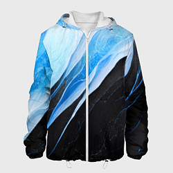 Куртка с капюшоном мужская Тёмно-синий мрамор, цвет: 3D-белый