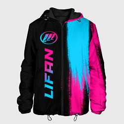 Куртка с капюшоном мужская Lifan - neon gradient: по-вертикали, цвет: 3D-черный