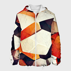 Куртка с капюшоном мужская Объёмная геометрическая абстракция, цвет: 3D-белый
