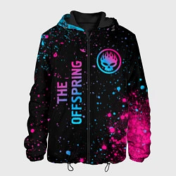 Куртка с капюшоном мужская The Offspring - neon gradient: надпись, символ, цвет: 3D-черный