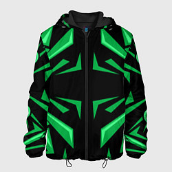 Мужская куртка Фигуры зеленого цвета на черном фоне geometry