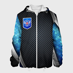 Куртка с капюшоном мужская Black & blue Russia, цвет: 3D-белый